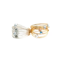 A Blonde and Her Bag women Marcia Wire Wrap Ring with Grey Comet Swarovski Crystals