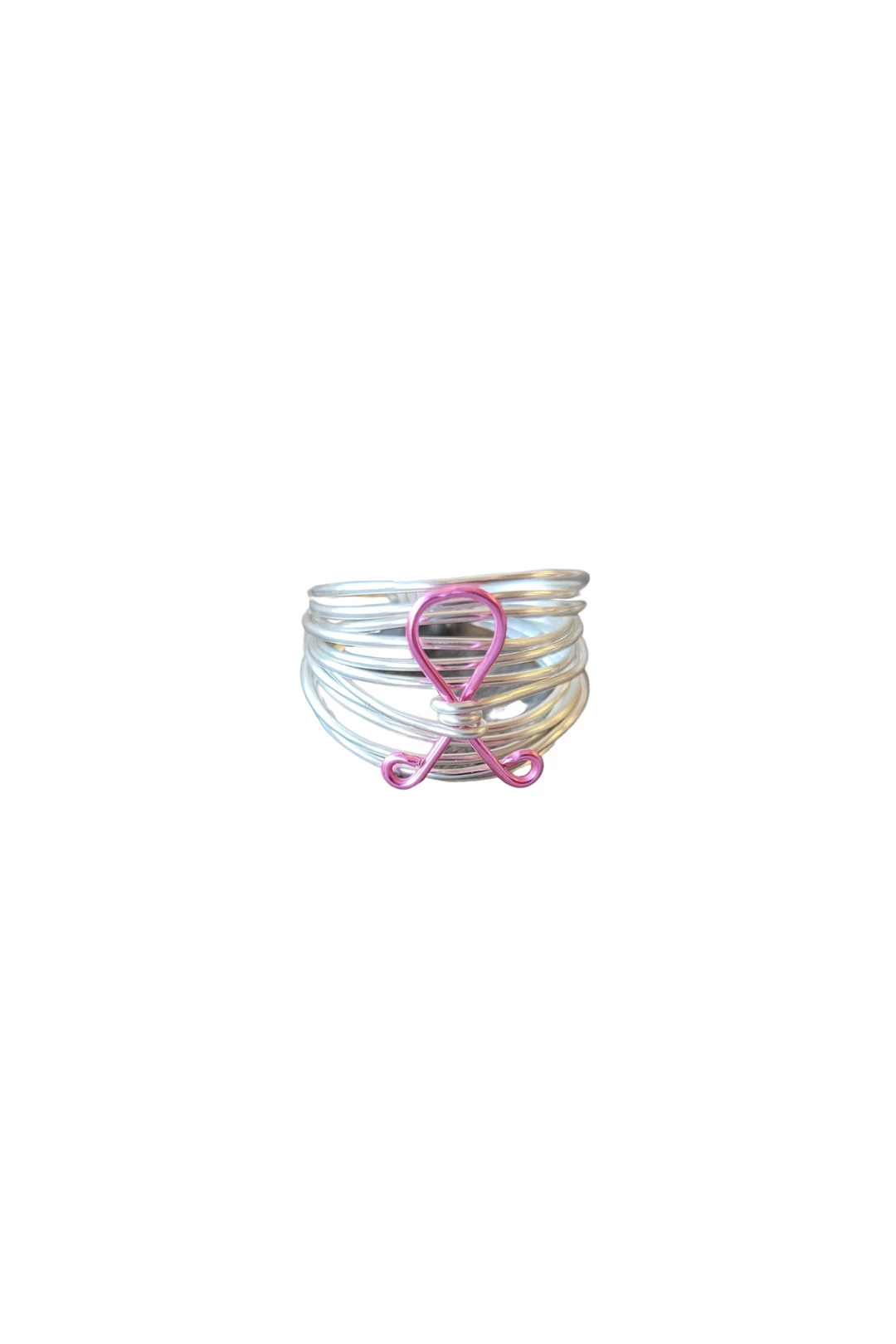A Blonde and Her Bag women Marcia Wire Wrap Ring in Silver with Breast Cancer Ribbon 3 A Blonde and Her Bag women Marcia Wire Wrap Ring in Silver with Breast Cancer Ribbon