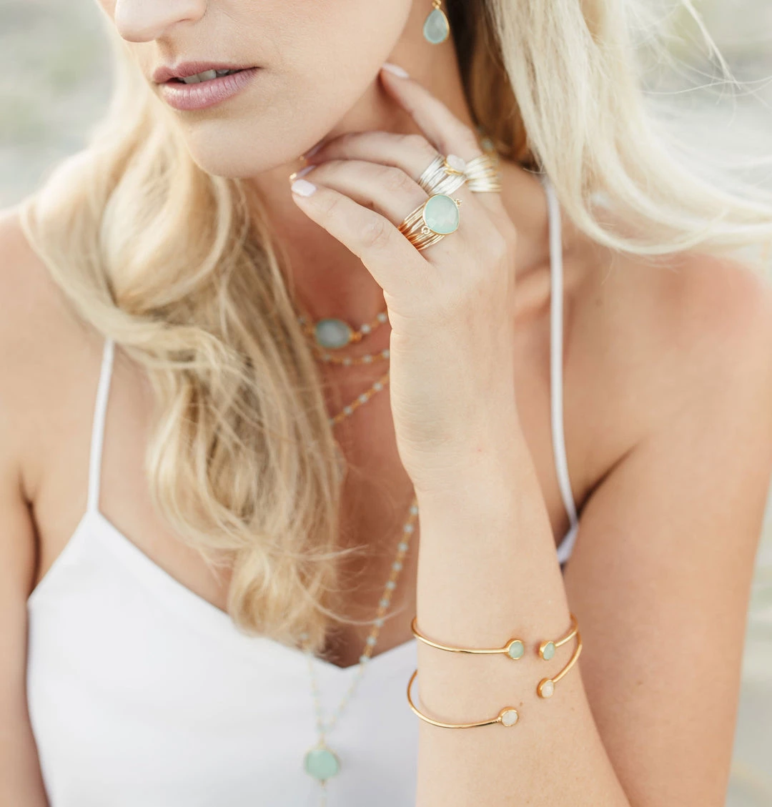 A Blonde and Her Bag women Torrey Ring in Blue Chalcedony 5 A Blonde and Her Bag women Torrey Ring in Blue Chalcedony - Image 3