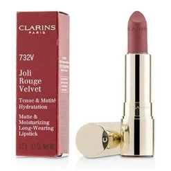 Clarins 218941 0.1 oz Joli Rouge Velvet Matte & Moisturizing Long Wearing Lipstick, No.732V Grenadine