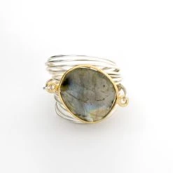 A Blonde and Her Bag women Torrey Ring in Labradorite