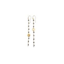 A Blonde and Her Bag women Polished Pyrite Coin Long Chain Earring