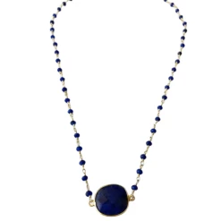 A Blonde and Her Bag women Mrs. Parker Endless Summer Sapphire Necklace in Gold