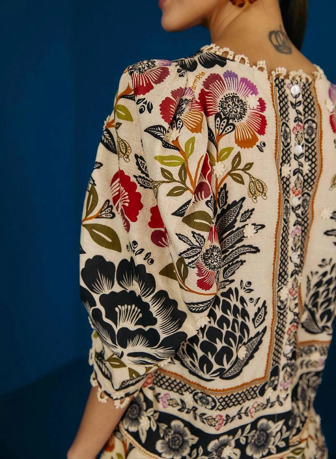 Farm Rio women Romantic Blouse in Garden 5 Farm Rio women Romantic Blouse in Garden - Image 3