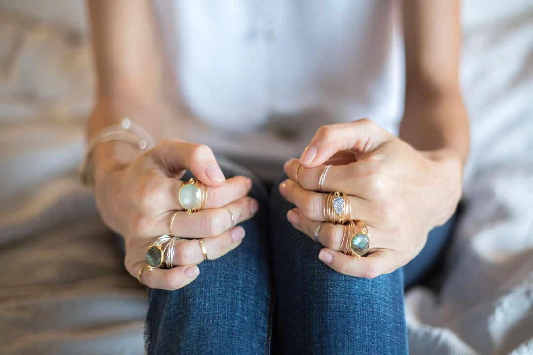 A Blonde and Her Bag women Torrey Ring in Blue Chalcedony 4 A Blonde and Her Bag women Torrey Ring in Blue Chalcedony - Image 2