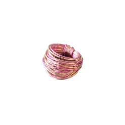 A Blonde and Her Bag women Marcia Wire Wrap Ring in Hot Pink with Gold