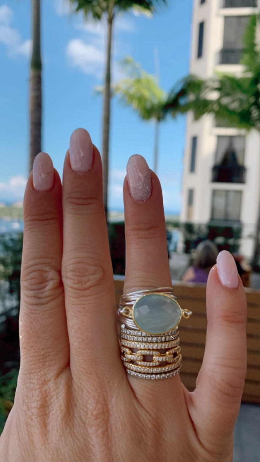 A Blonde and Her Bag women Torrey Ring in Blue Chalcedony 6 A Blonde and Her Bag women Torrey Ring in Blue Chalcedony - Image 4