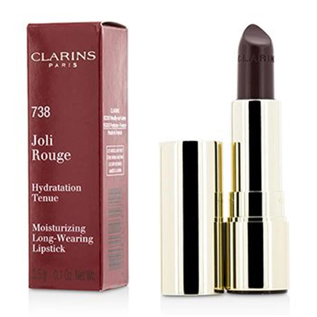 Clarins 164322 0.1 oz Joli Rouge Long Wearing Moisturizing Lipstick, No. 738 Royal Plum 3 Clarins 164322 0.1 oz Joli Rouge Long Wearing Moisturizing Lipstick, No. 738 Royal Plum