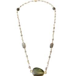 A Blonde and Her Bag women Mrs. Parker Endless Summer Labradorite Necklace in Gold