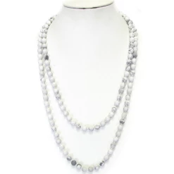 A Blonde and Her Bag women White Soapstone Beaded Long Necklace