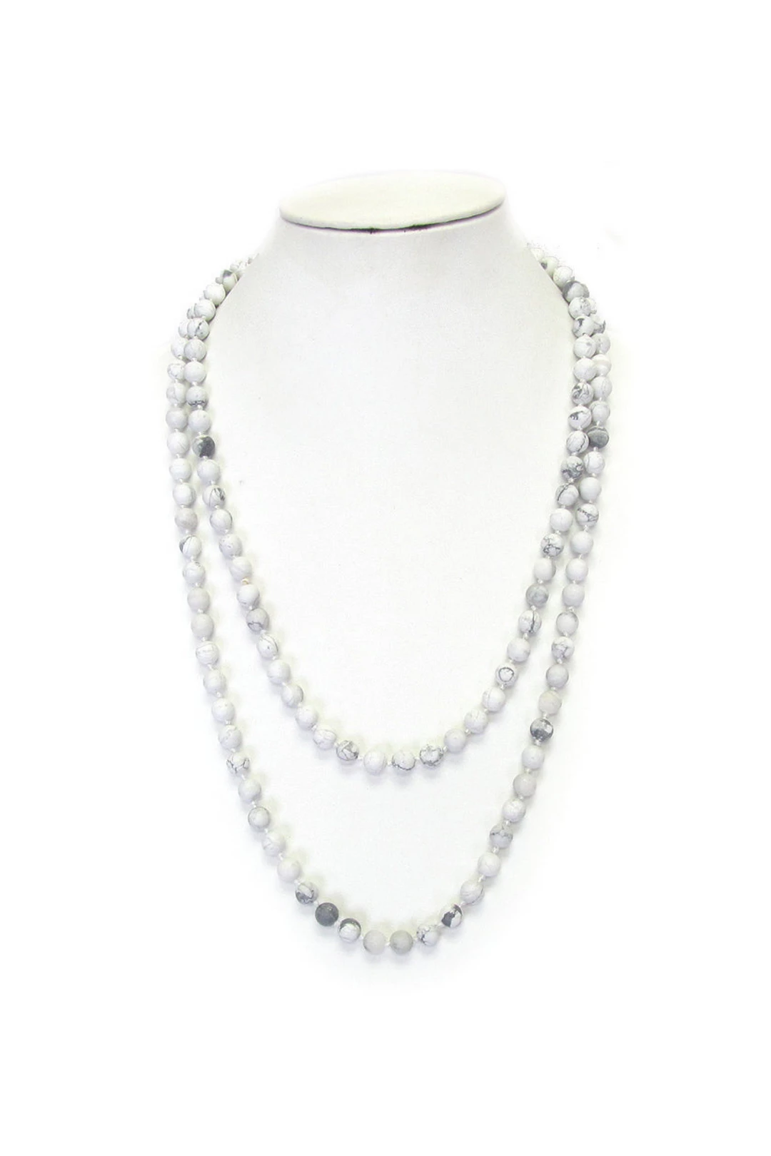 A Blonde and Her Bag women White Soapstone Beaded Long Necklace 3 A Blonde and Her Bag women White Soapstone Beaded Long Necklace