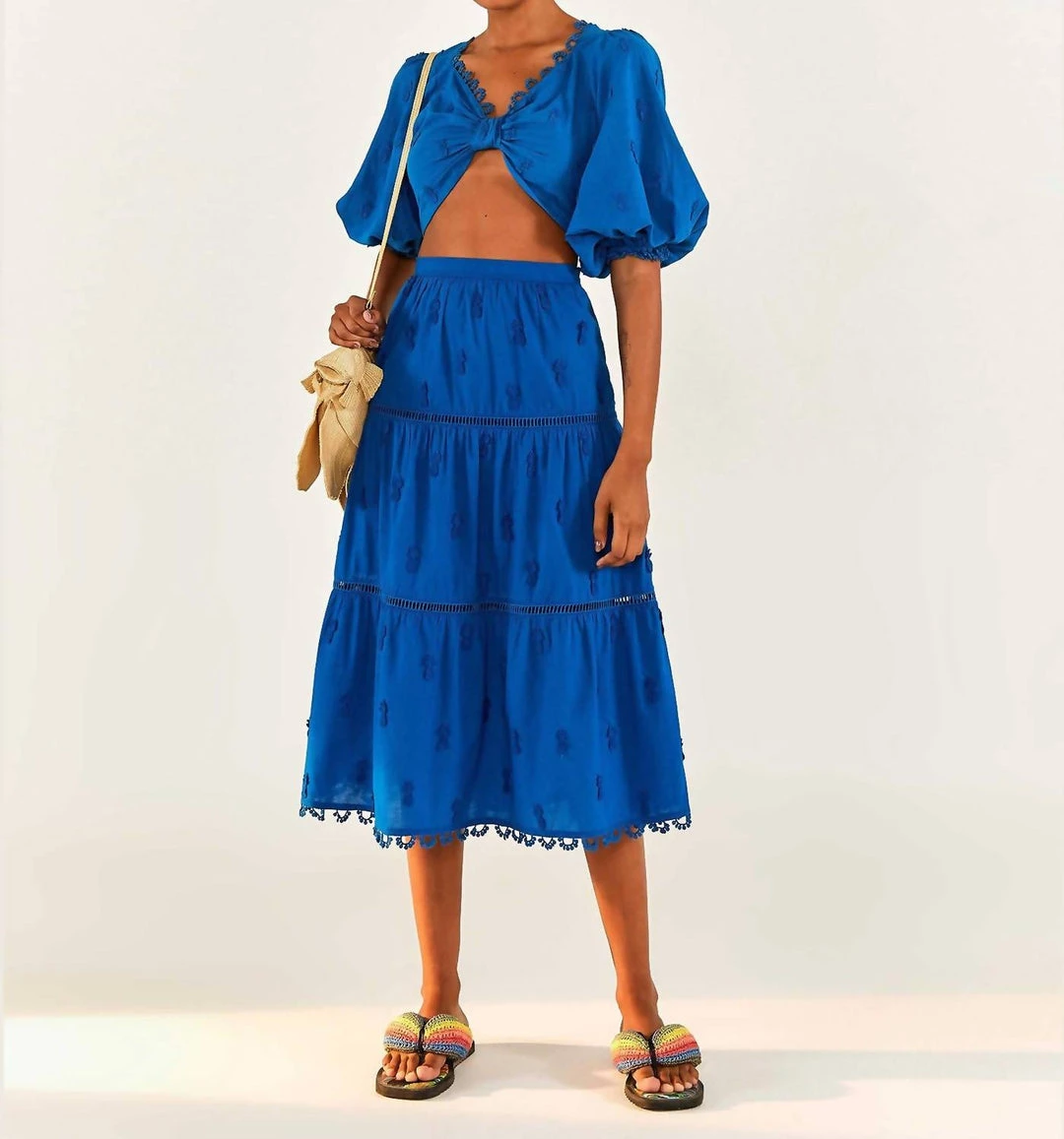 Farm Rio women 3D Pineapple Crop Top in Blue 4 Farm Rio women 3D Pineapple Crop Top in Blue - Image 2