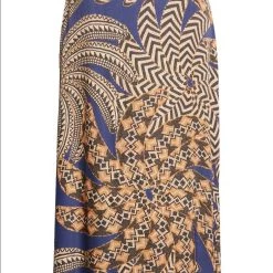 Farm Rio women Yawanawa Vanahu Navy Midi Skirt in Multi