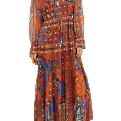 Farm Rio women Wild Jungle Midi Dress in Copper