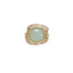 A Blonde and Her Bag women Torrey Ring in Blue Chalcedony