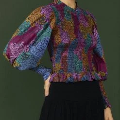 Farm Rio women Rainbow Mix Blouse in Multi