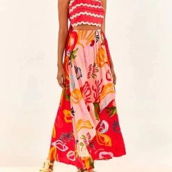 Farm Rio women Wrap Crop Top in Red