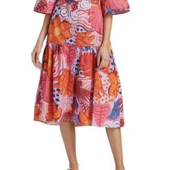 Farm Rio women Lilac Colorful Party Dress in Multi